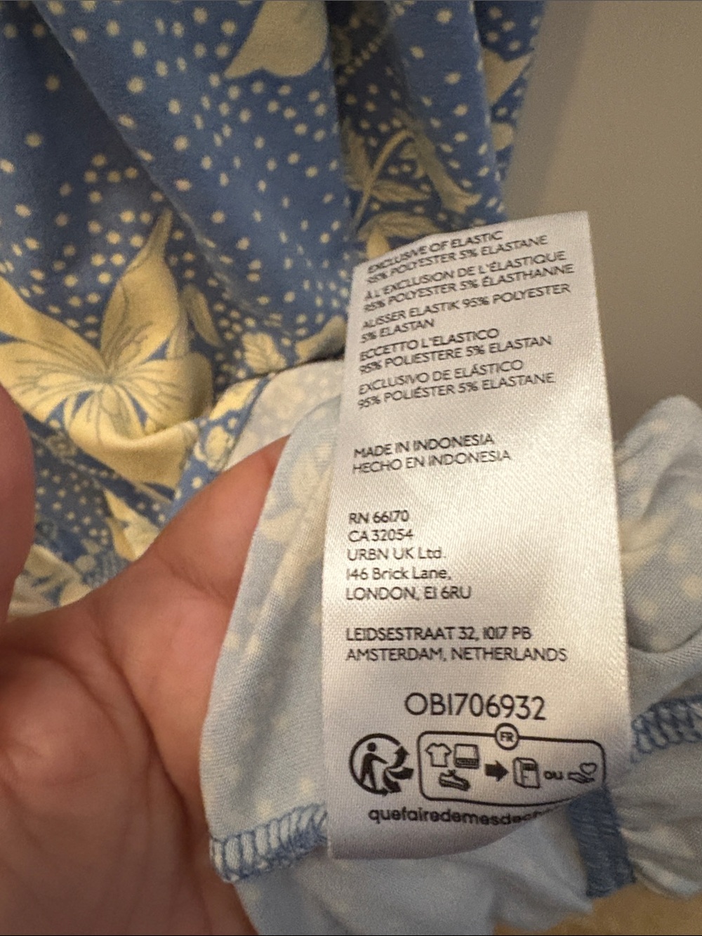 Urban Outfitters Blue Floral Bandana Print Smocked Sleeve Midi Dress Size M - Picture 9 of 9